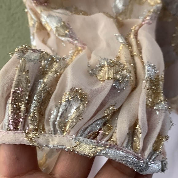 PATRA beautiful metallic sliver gold floral prints on top midi dress Far… - Picture 7 of 13